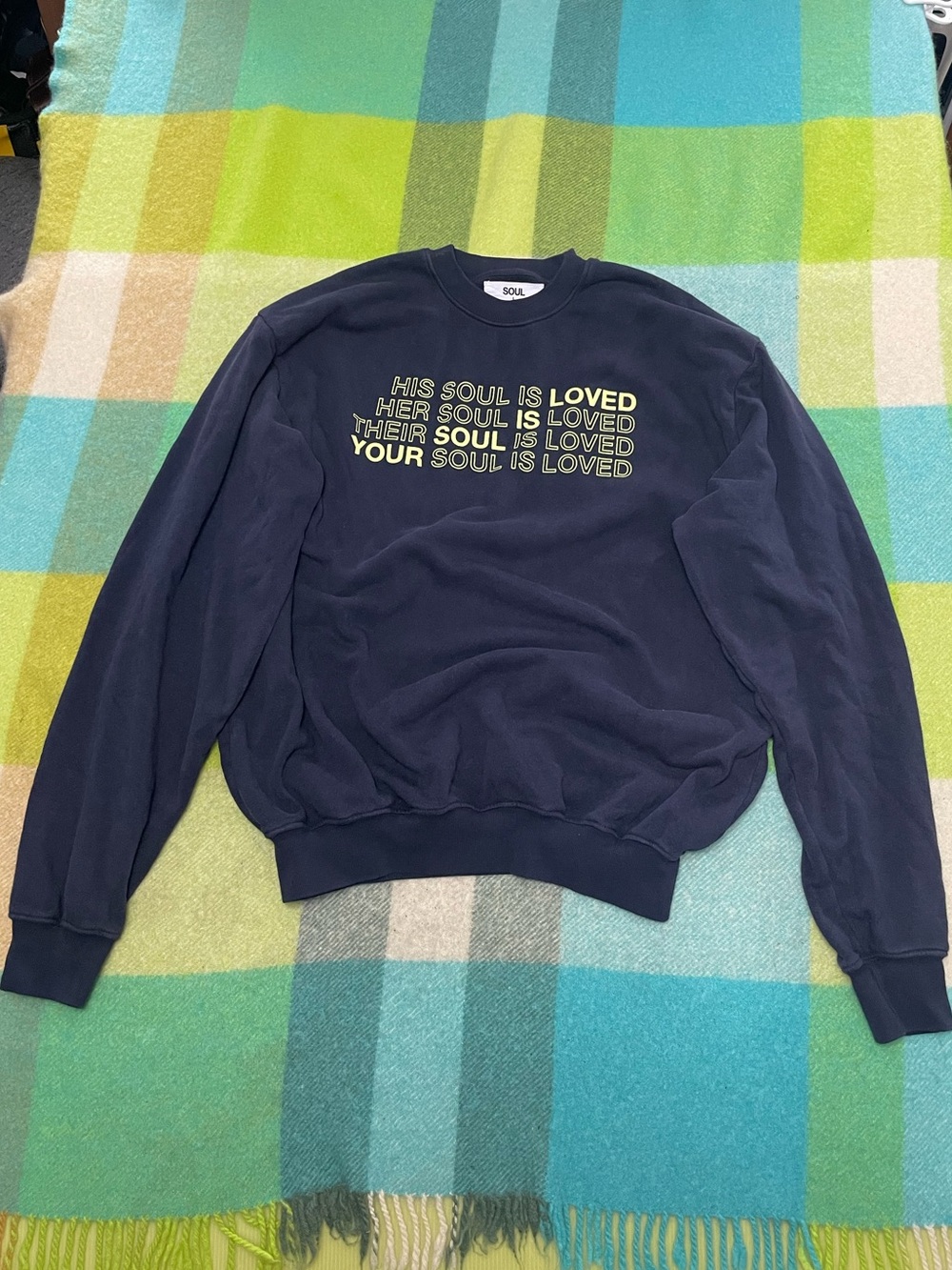 Soul Navy Pullover Crewneck Sweatshirt